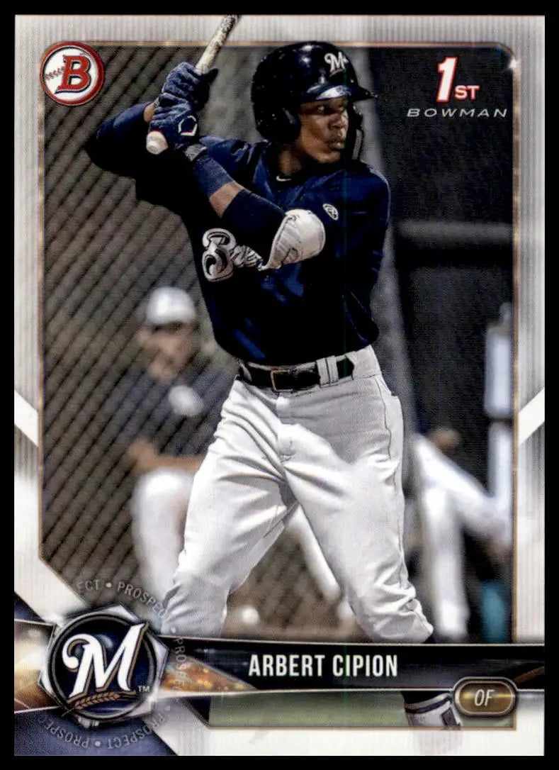 2018 Bowman Draft Arbert Cipion BD-19 Milwaukee Brewers NM - Baseball Card Single