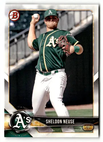 Sheldon Neuse Bowman Draft baseball card with original gloss near mint condition