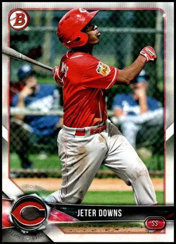 Baseball card featuring Jeter Downs from Bowman Draft with original gloss NM-MT