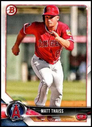 Original gloss of Matt Thaiss baseball card from 2018 Bowman Draft series