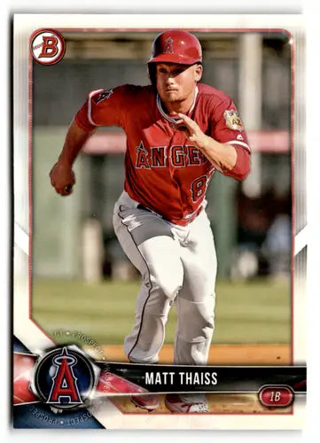 2018 Bowman Draft Matt Thaiss baseball card with original gloss near mint Angels ID:52064