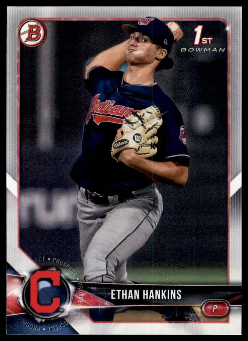 2018 Bowman Draft Ethan Hankins BD-48 1st Cleveland Indians NM - Baseball Card Single