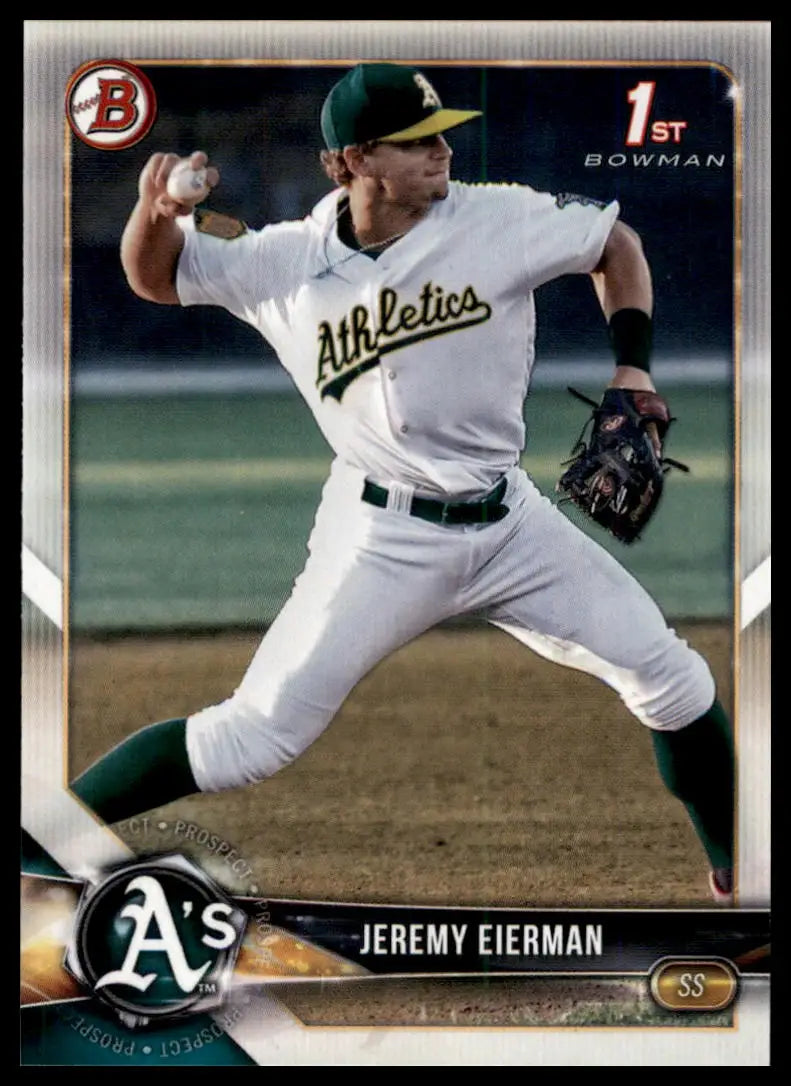 2018 Bowman Draft Jeremy Eierman BD-179 Oakland Athletics NM - Baseball Card Single