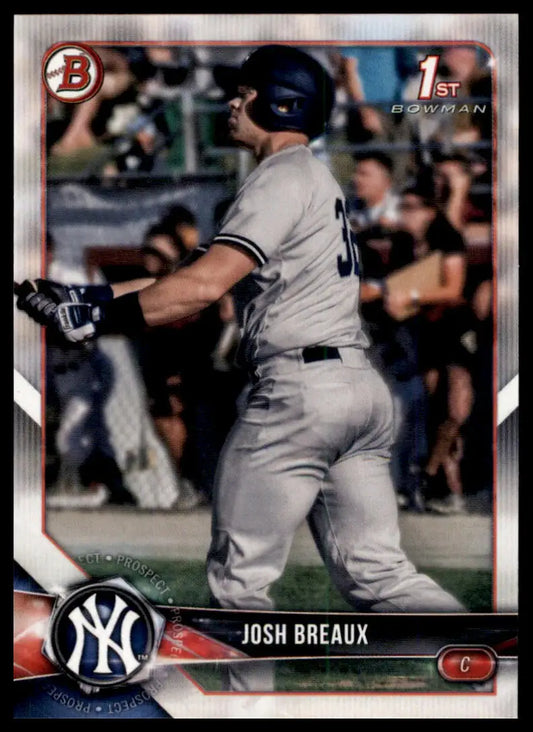 2018 Bowman Draft Josh Breaux BD-57 New York Yankees NM - Baseball Card Single