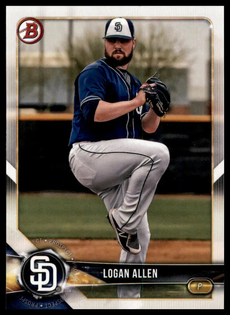 2018 Bowman Draft Logan Allen BD-169 San Diego Padres NM - Baseball Card Single