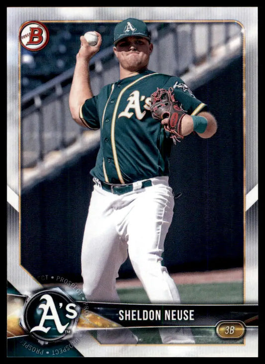 2018 Bowman Draft Sheldon Neuse BD-123 Oakland Athletics NM - Baseball Card Single