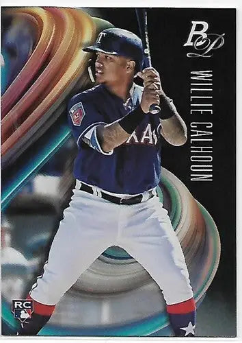Willie Calhoun baseball card Bowman Platinum original gloss 2018 RC Rookie Rangers