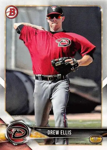 Baseball card featuring Drew Ellis from Bowman Prospects 2018 Diamondbacks with original gloss
