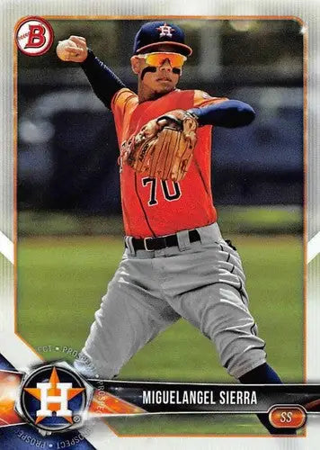 Baseball card featuring Miguelangel Sierra from Bowman Prospects BP53 Miguelangel Sierra NM-MT