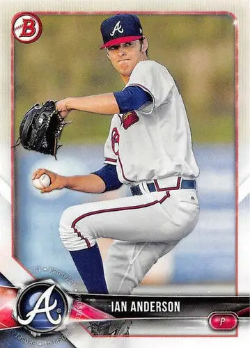 Ian Anderson baseball card from Bowman Prospects 2018, original gloss, NM-MT condition