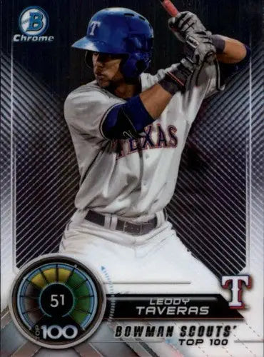 Original gloss Bowman Scouts Leody Taveras baseball card from 2018 Bowman Scouts Top 100