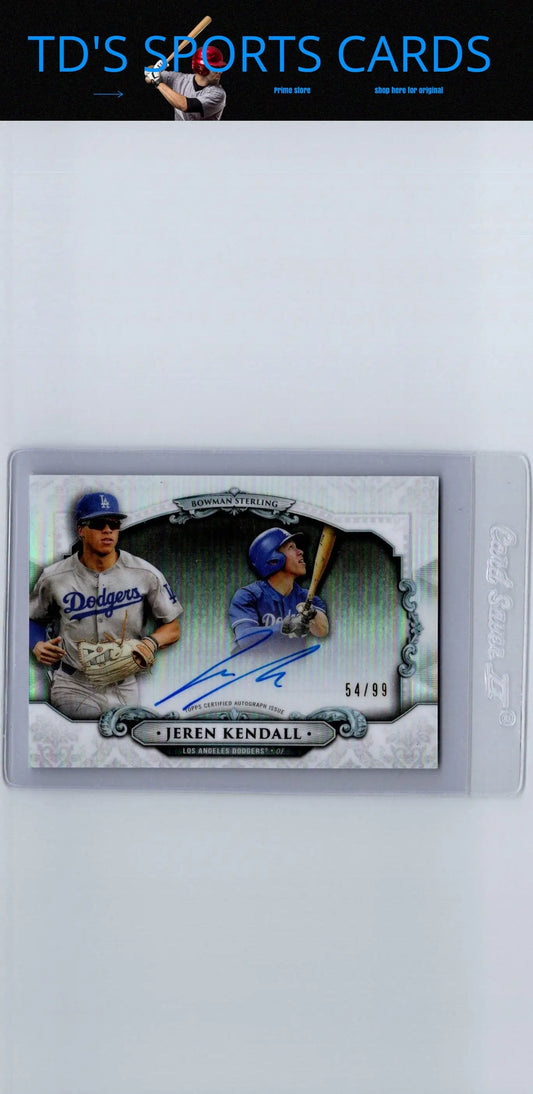 Jeren Kendall autographed baseball card from Bowman Sterling Continuity series