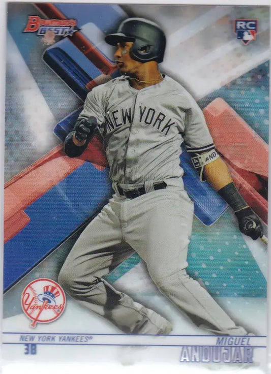 2018 Bowman’s Best #49 Miguel Andujar RC Refractor New York Yankees - Baseball Card Single