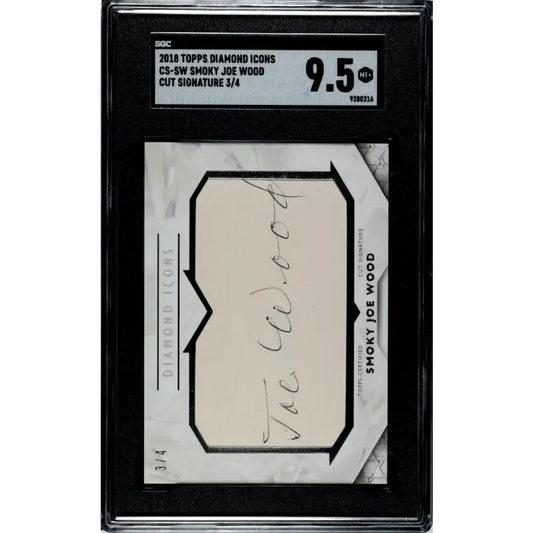 2018 Diamond Icons #CS-SW Smoky Joe Wood SGC 9.5 MINT+ Auto 3/4 Boston Red Sox Baseball Card - Baseball Card Single