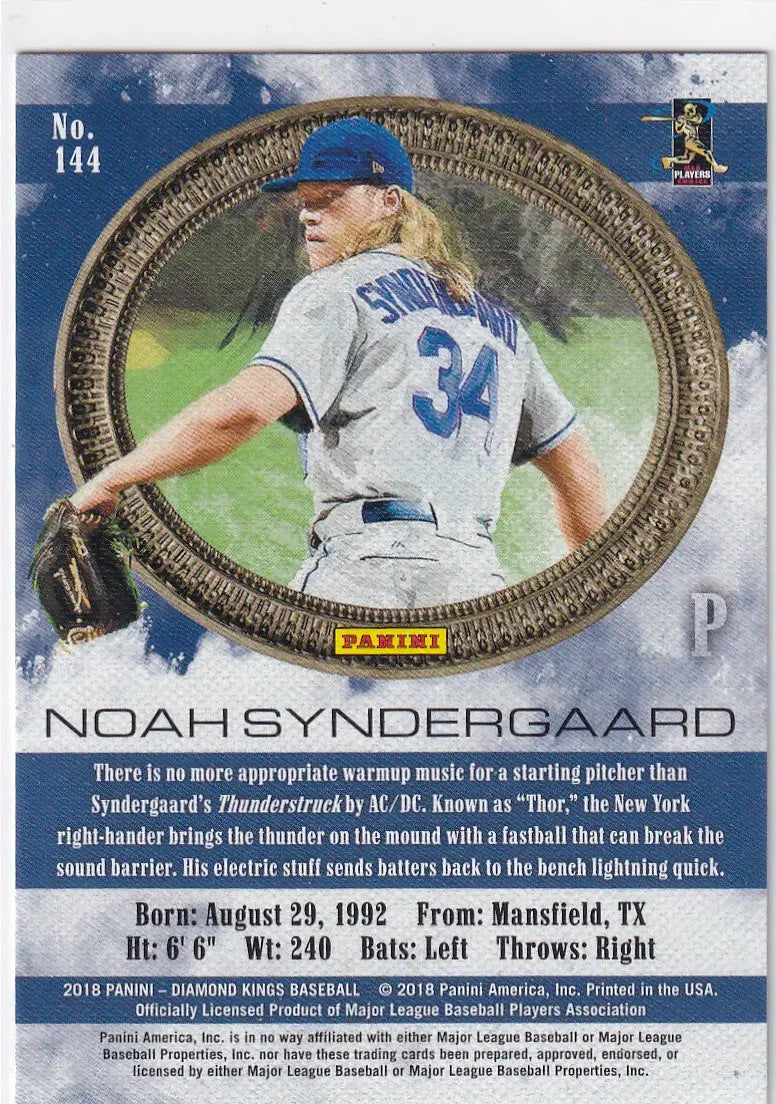 2018 DIAMOND KINGS #144 NOAH SYNDERGAARD- NEW YORK METS - Baseball Card Single