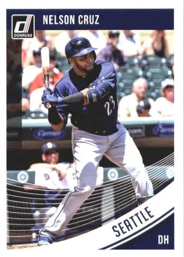 Nelson Cruz baseball card with original gloss from 2018 Donruss NM-MT Mariners