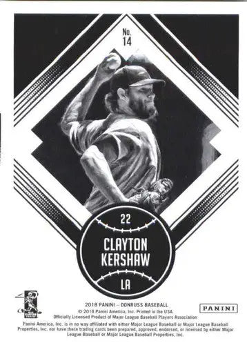 2018 Donruss #14 Clayton Kershaw NM-MT Dodgers Diamond King - Baseball Card Single