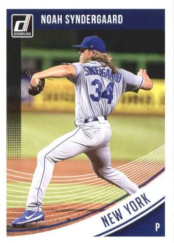 Baseball card featuring Noah Syndergaard of the New York Mets with original gloss NM-MT