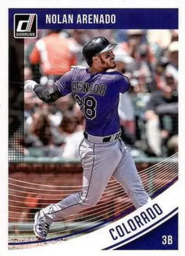 Original gloss Nolan Arenado baseball card 2018 Donruss NM-MT Rockies