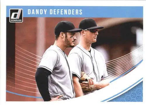 Baseball card featuring Nolan Arenado and DJ LeMahieu with original gloss