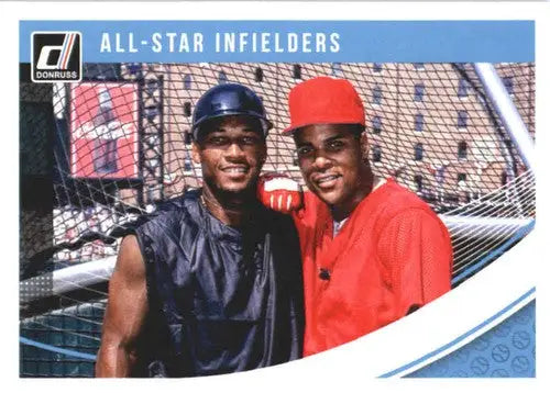 Donruss All-Star Infielders baseball card with Barry Larkin and Gary Sheffield in original gloss