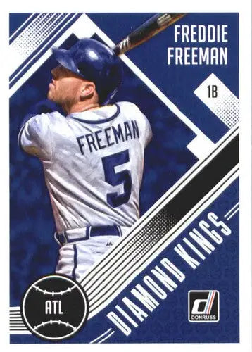 Freddie Freeman Diamond King baseball trading card with original gloss from 2018 Donruss