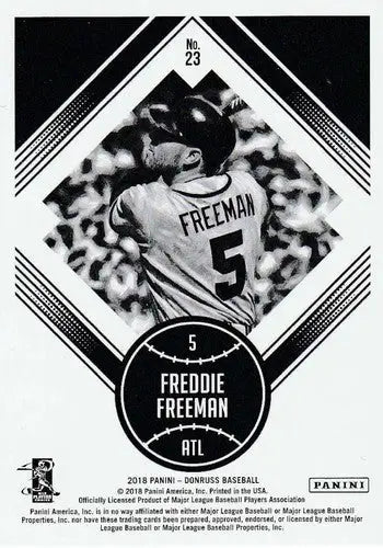 Baseball trading card featuring Freddie Freeman Diamond King with original gloss from 2018 Donruss