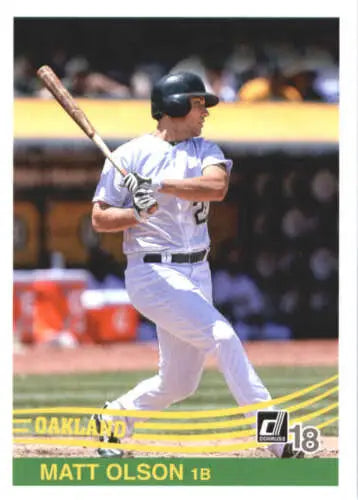 Matt Olson baseball card from 2018 Donruss #255 with original gloss retro design