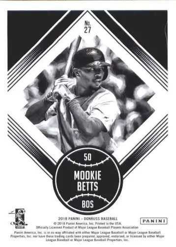 2018 Donruss #27 Mookie Betts NM-MT Red Sox Diamond King - Baseball Card Single