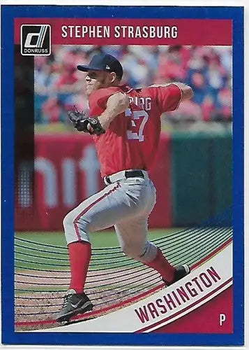 2018 Donruss Holo Blue #198 Stephen Strasburg NM-MT Nationals - Baseball Card Single