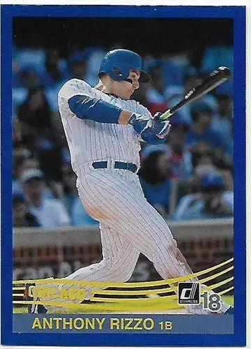 Original gloss Donruss Holo Blue Anthony Rizzo baseball card 2018 Donruss Holo Blue
