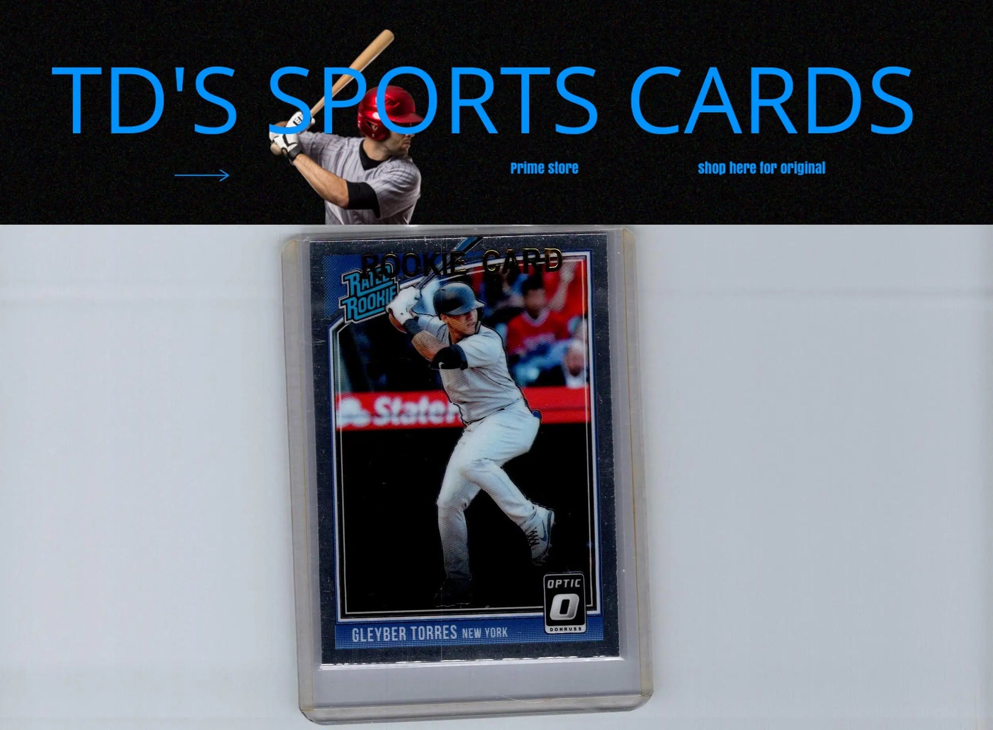 Gleyber Torres baseball card from 2018 Donruss Optic series displayed