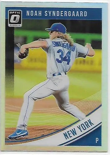 Original gloss Donruss Optic Holo Noah Syndergaard baseball card from 2018 Donruss Optic