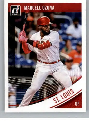 Marcell Ozuna baseball card from 2018 Donruss Variations with original gloss and card number 134