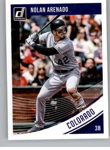 Original gloss Nolan Arenado baseball card from 2018 Donruss Variations series