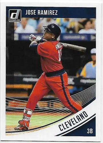 2018 Donruss Variations Jose Ramirez baseball card with original gloss for Indians