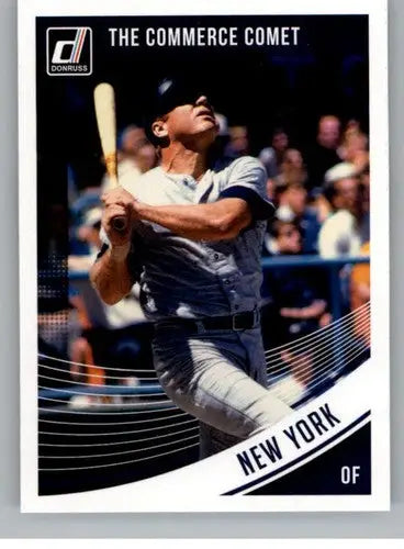 Baseball card featuring Mickey Mantle with original gloss from 2018 Donruss Variations