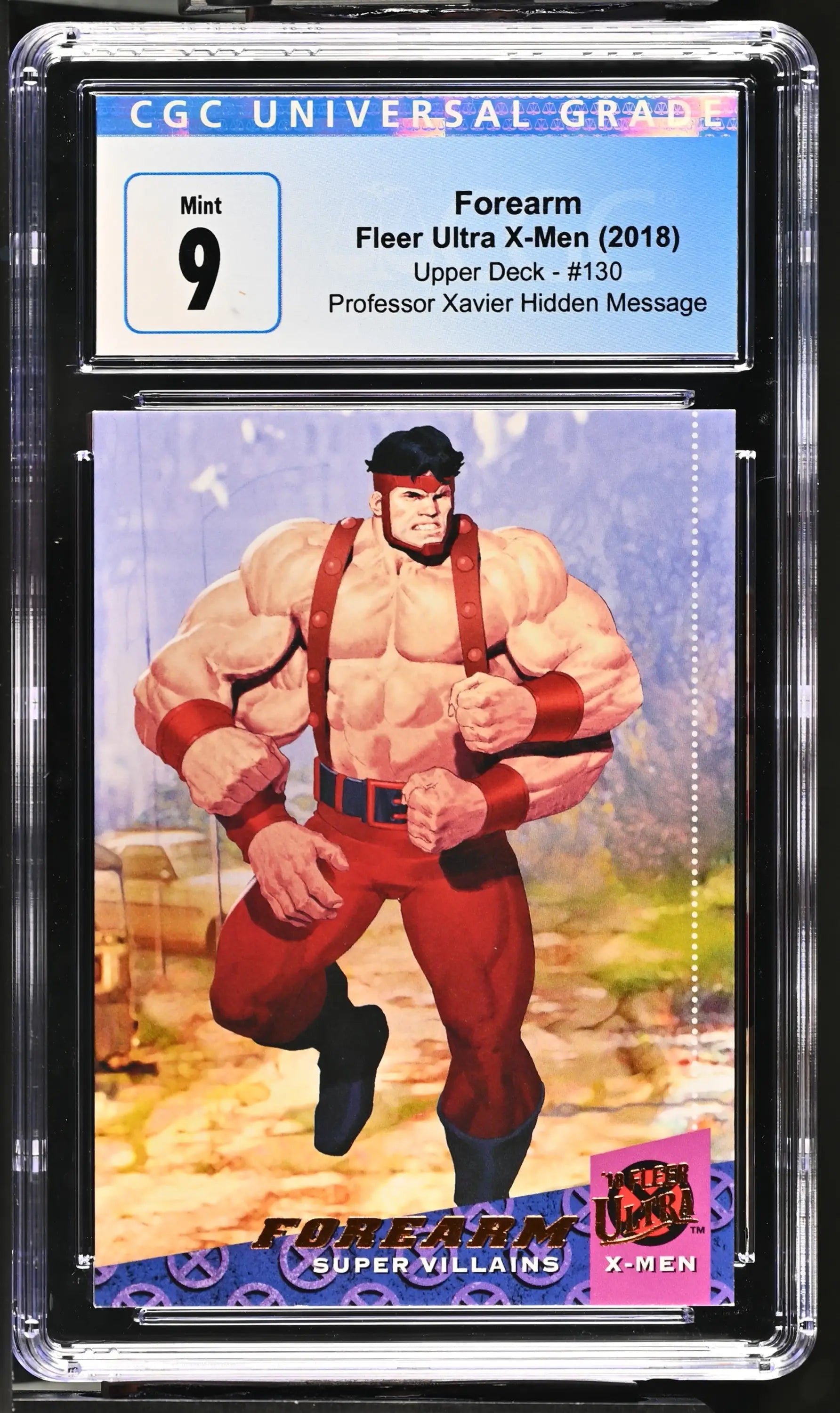 Graded trading card of Professor Xavier Hidden Message in red attire, CGC 9 Mint