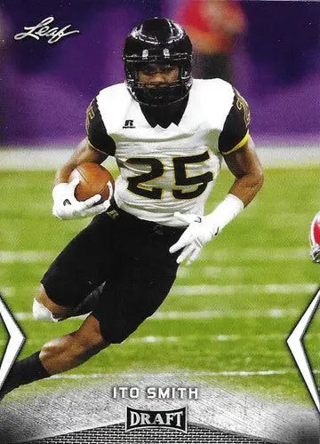 2018 Leaf Draft Ito Smith football card with original gloss displayed