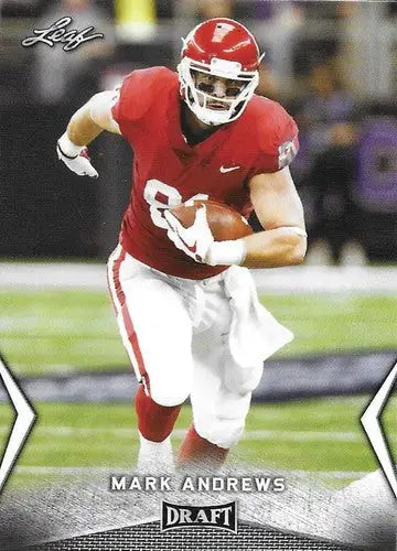 Football player running with ball in 2018 Leaf Draft Mark Andrews Original Gloss card