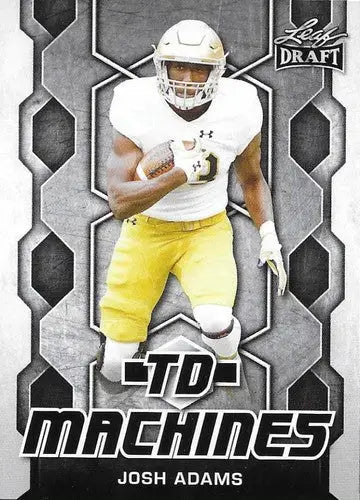 Original gloss Football trading card from 2018 Leaf Draft TD Machines featuring Josh Adams