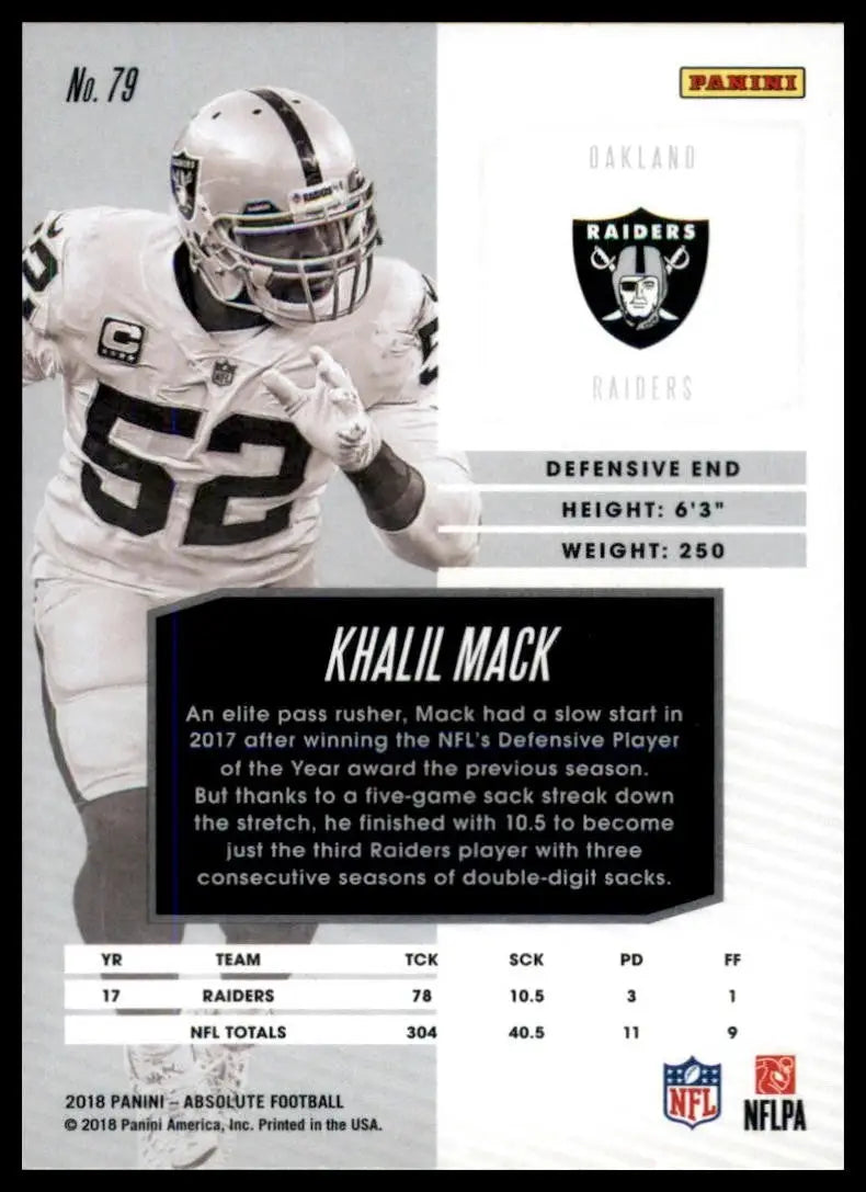 2018 Panini Absolute - Khalil Mack #79