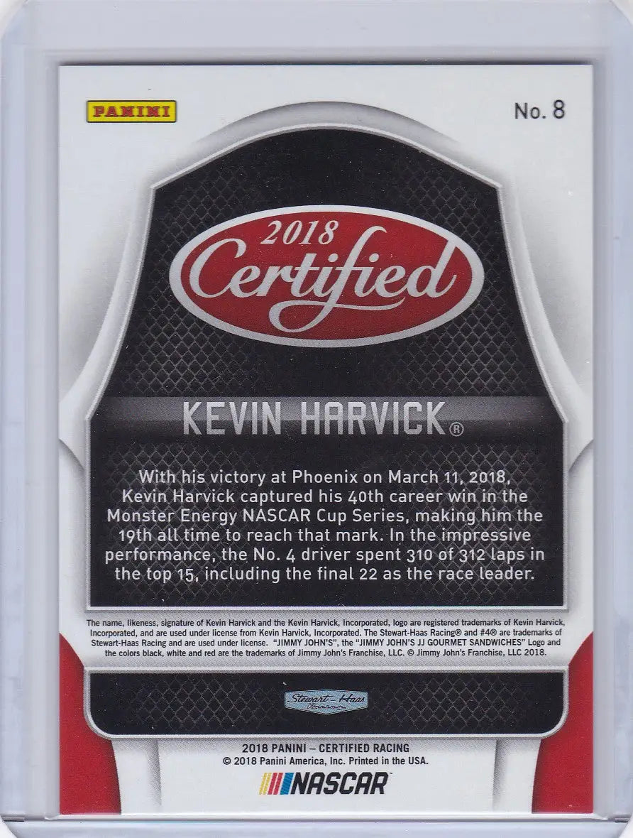 2018 Panini Certified 97/249 #8 Kevin Harvick - Other