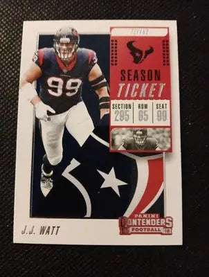 2018 Panini Contenders - J.J. Watt #61. Houston Texans. NRMT+ - Football Card Single