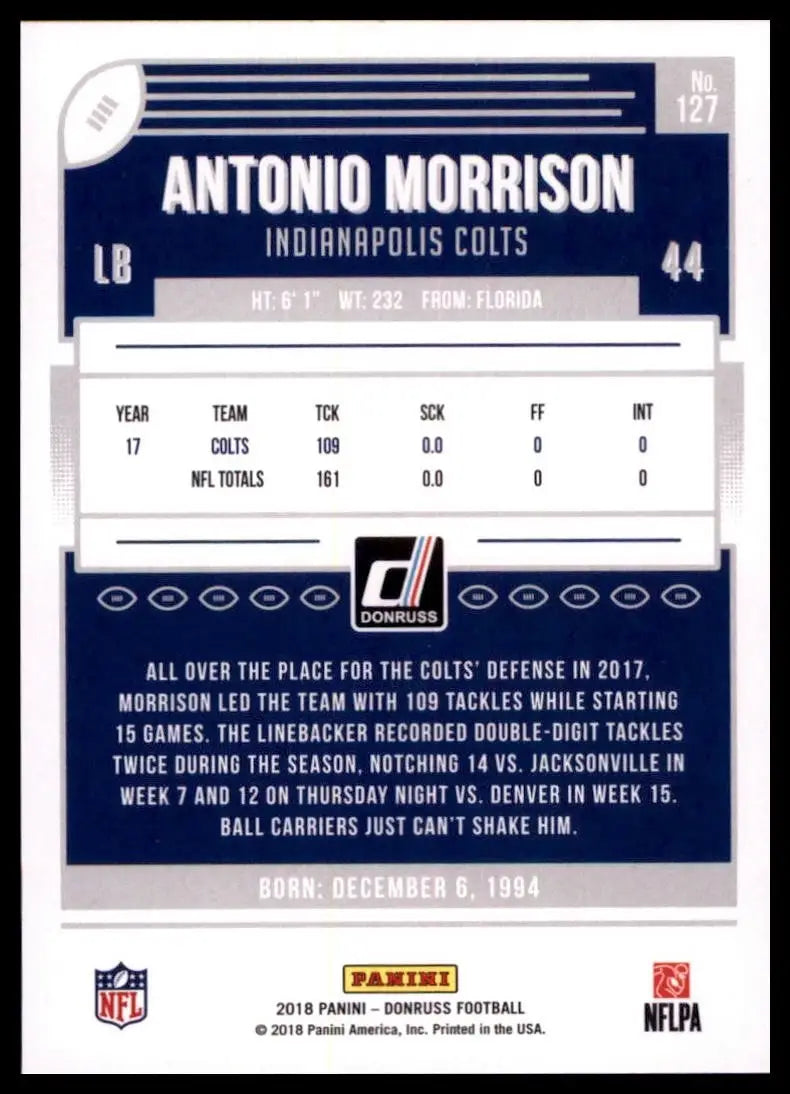 2018 Panini Donruss - Antonio Morrison #127 (RC)