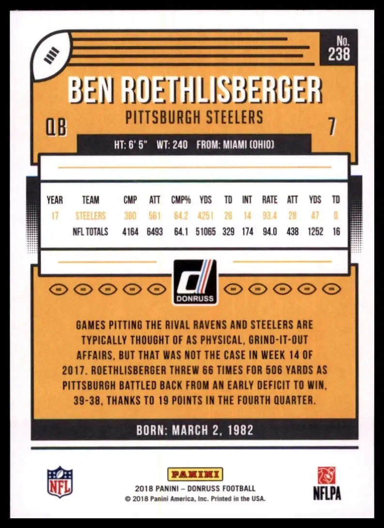 2018 Panini Donruss - Ben Roethlisberger #238