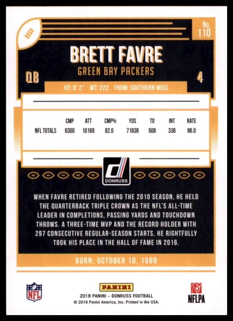 2018 Panini Donruss - Brett Favre #110