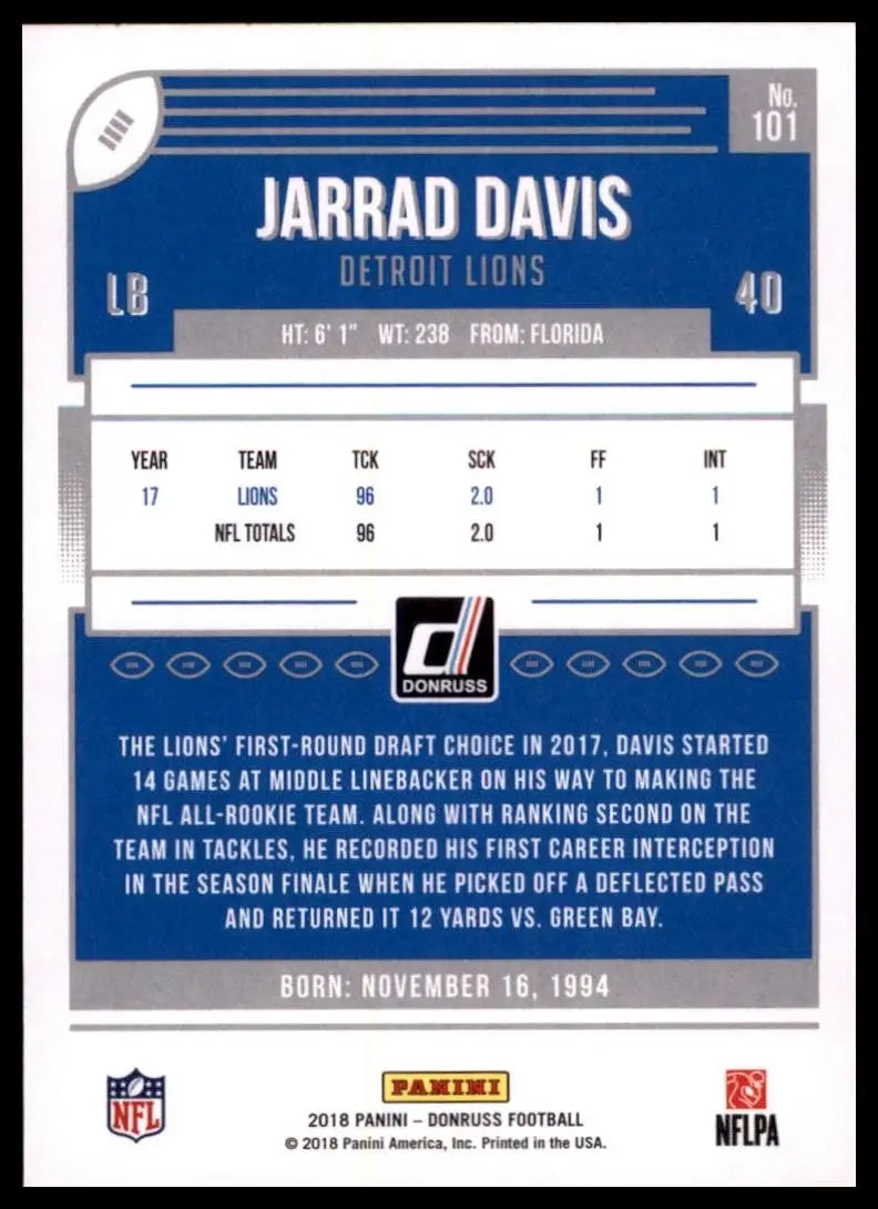 2018 Panini Donruss - Jarrad Davis #101