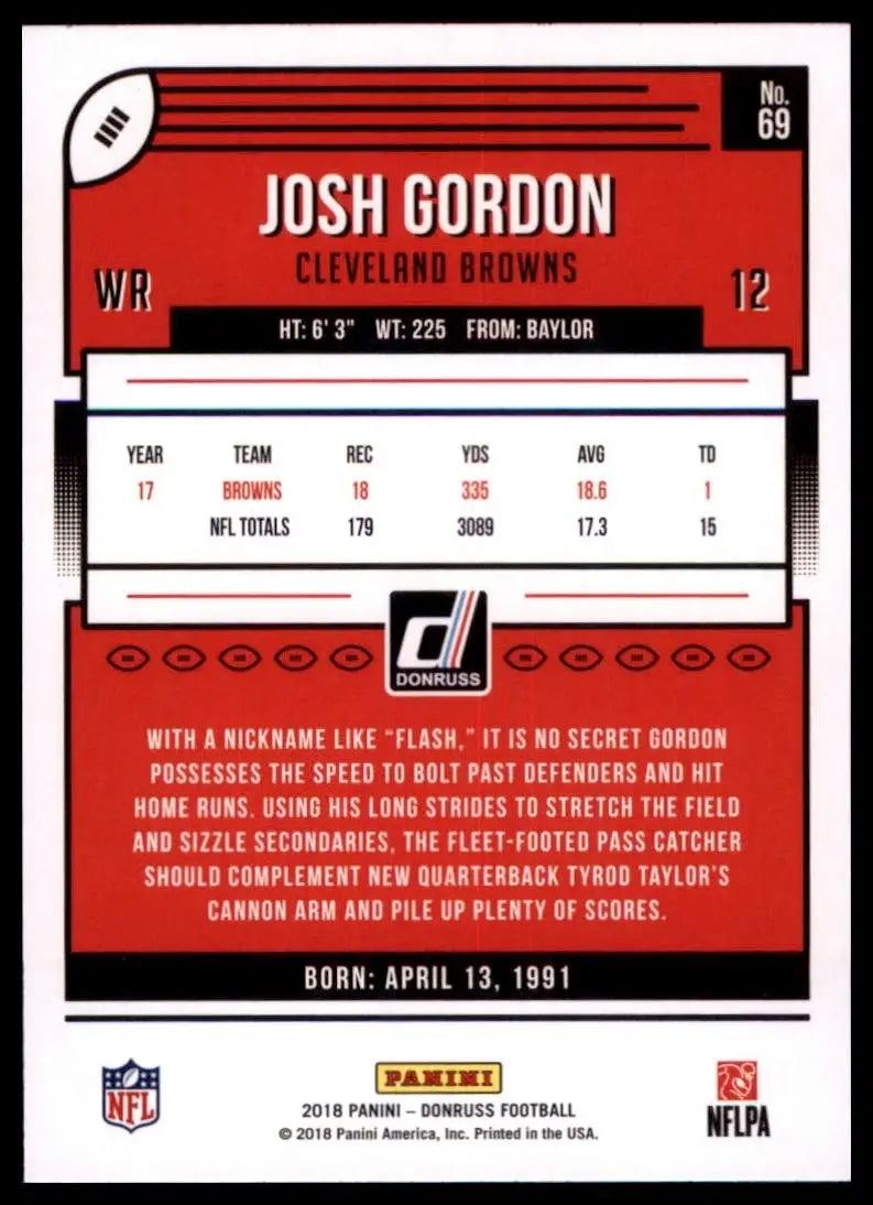 2018 Panini Donruss - Josh Gordon #69