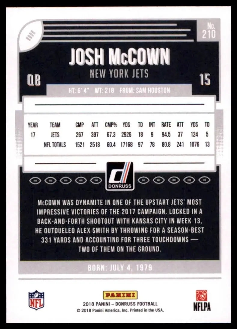 2018 Panini Donruss - Josh McCown #210